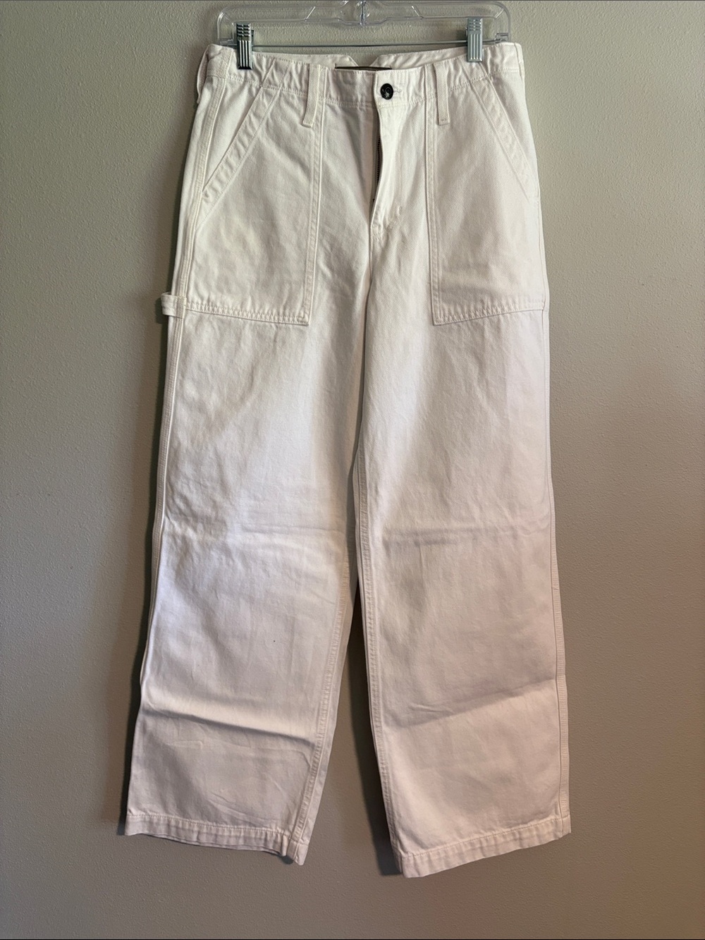 Women's White Cargo Jeans - Classic Utility Style